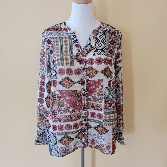 CB Established 1962 Floral Long Sleeve Blouse Sz S - Picture 1 of 10